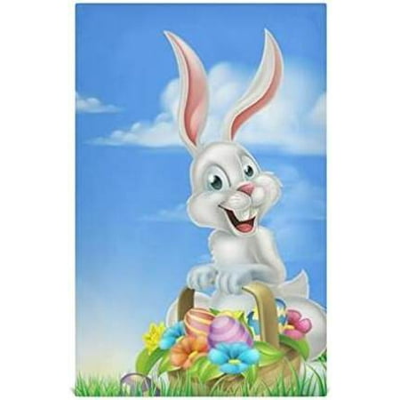 

Hyjoy Easter Bunny Eggs Kitchen Towel Set of 1 Super Soft Absorbent Hand Towel Tea Towel Tableware Cleaning Rag for Kitchen Home Hotel Beach Bathroom Gym