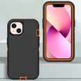 thumbnail image 2 of Case for iPhone 13 Mini, Heavy-Duty Tough Rugged Shockproof Drop Protective Cover Phone Cases, Black+Orange, 2 of 12