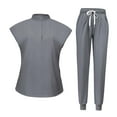 thumbnail image 3 of Conjunto de uniforme médico femenino con top y pantalón deportivo para spa, salón de belleza y tienda de mascotas. SG, 3 of 9