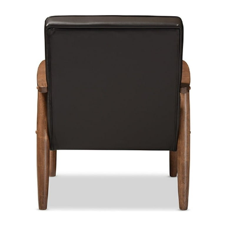 Baxton Studio Sorrento Mid-century Retro Modern Brown Faux Leather Upholstered Wooden Lounge Chair Baxton Studio Sorrento Mid-century Retro Modern Brown Faux Leather Upholstered Wooden Lounge Chair