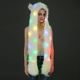 thumbnail image 4 of Mightlink Women LED Light Up Faux Fur Animal Ears Hood Hat with Scarf Festival Supply, 4 of 7