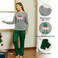 thumbnail image 4 of PatPat Christmas Womens Pajamas Set Long Sleeve Top and Green Plaid Pant Family Matching Pjs Gifts Lounge Outfit Sets with Socks, 2-Piece, Size L, 4 of 9