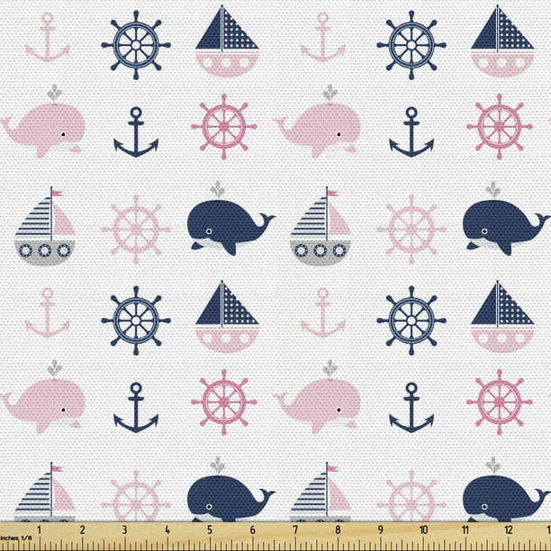 Nautical Theme Upholstery Fabric By The Yard Decorative For Diy And Home Accents Waterproof Indoor Outdoor Use Easy Care Machine Washable Ambesonne Com Nautical Theme Upholstery Fabric By The, Nautical Themed Outdoor Fabric