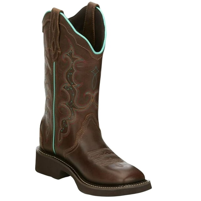 Bota Justin Raya 12 de piel marrón para mujer, talla 6B