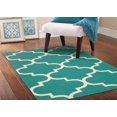 thumbnail image 5 of Mainstays Quatrefoil Polypropylene Teal/Ivory Indoor Area Rug, 45" x 66", 5 of 6
