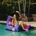 thumbnail image 6 of Big Joe Captain's Float No Inflation Needed Pool Lounger with Drink Holder, Faded Stripe Fuchsia Double Sided Mesh, Quick Draining Fabric, 3 feet, 6 of 9