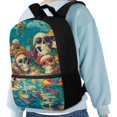 thumbnail image 4 of Uourmeti Polyester School Backpack Travel Daypack With Tropical Beach Skulls Design - Spacious for Student Daily Use and Short Trips, 4 of 6