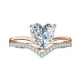 thumbnail image 2 of Clearance Heart Shaped Zirconia Diamond Ring Proposal Engagement Ring Fashion Fine Jewelry, 2 of 6
