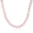 thumbnail image 2 of Bling Jewelry Womens Plain Western Pink Rose Quartz Bead Strand Necklace Silver, 2 of 3