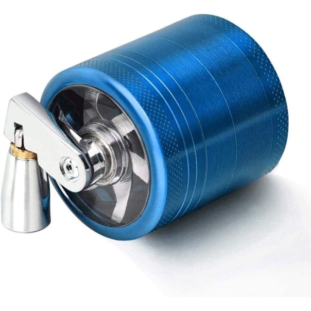 4 Layers Grinder, 4- Layer Zinc Alloy Manual Crusher Mill with 3- Chambers Handle for Kitchen Spice Grinding Tool