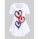 thumbnail image 1 of Camiseta Talla Extra Patriótico de Bandera de Estados Unidos con Estampado de Corazón Rosegal Camisetas tallas grandes, 1 of 5