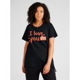 thumbnail image 1 of Holiday Themed Valentine'S Day Love Letter Printed Women'S T-Shirt, Short-Sleeve Top for WomenFatherCamisetas para mujer, lindas camisetas con estampado gráfico, de manga corta, estilo casual, para ve, 1 of 7