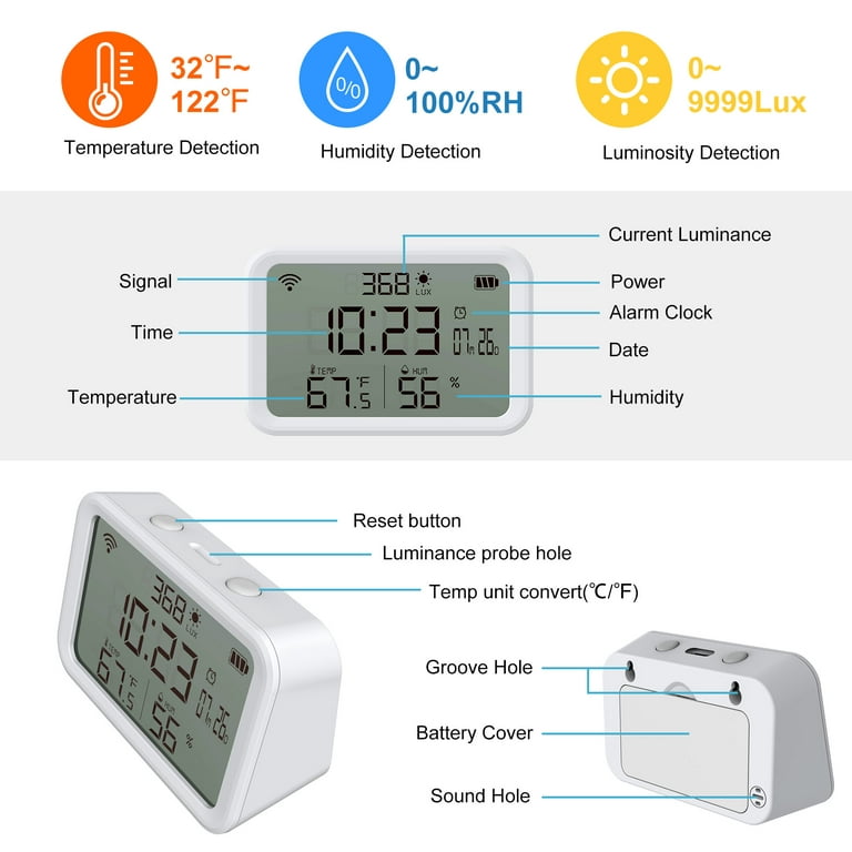 3Packs Zigbee Temperature Humidity Sensor Thermometer Hygrometer Smart Home  US