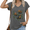 2-Dark Gray, variant on UNISHE Womens Colorful Otter Nature Print V Neck Top Casual Summer Short Sleeve Tee