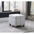 thumbnail image 2 of HomePop Square Transitional Wood and Fabric Ottoman with Lift Off Lid in Blue, 2 of 11