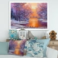 thumbnail image 3 of Designart 'Winter Landscape With Bridge Over The River' Traditional Framed Art Print, 3 of 4