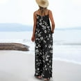 thumbnail image 4 of Yubnlvae Floral Jumpsuits for Women - Boho Wide Leg Rompers with Pockets (Summer Vacation, Casual Beach Overalls) Black L, 4 of 6