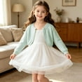 thumbnail image 6 of DJDLJWCJ Toddler Girls Cardigan Sweater Long Sleeve Knit School Uniform Sweater Loose Fit Button Down Cardigan Outerwear Green Size 6, 6 of 10