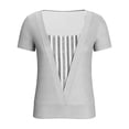 thumbnail image 6 of DeHolifer Women's Tops Crewneck Casual Printed Fake Two Piece Short Sleeve Summer Trendy Tee Tops Gray 3XL, 6 of 7