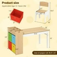 thumbnail image 6 of INFANS Kids Table and Chair Set, Toddler Art Craft Play Wood Activity Desk with 2 Chairs 4 Storage Canvas Bins Paper Roll for Writing Drawing, Children Furniture for Daycare Nursery, 6 of 10