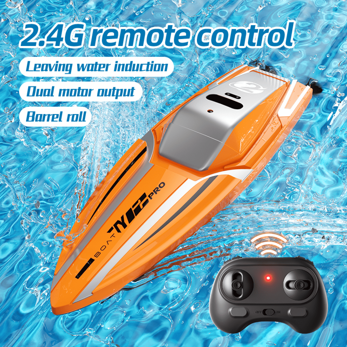 Mini RC Boat for Pool, 2.4G RC Water Toys Electric Boat for Aged 14+ Christmas Birthday Gifts
