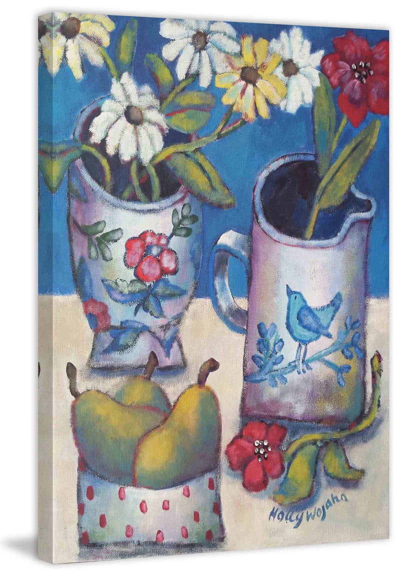 Marmont Hill "Des Fleurs Et Poires" Painting Print on Canvas