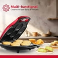 thumbnail image 5 of Holstein Housewares 6-Section Arepa Maker – Electric Nonstick Multi-Snack Press for Arepas, Pupusas, Mini Pancakes, Tortillas, Eggs, Keto Snacks & More – Easy Quick Breakfast Metallic Red/Black, 5 of 10