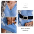 thumbnail image 3 of Women Winter Dress,  Decoration Knitted Dress Machine Washing V Neck  For Office Work ANGGREK Azul cielo S, 3 of 6