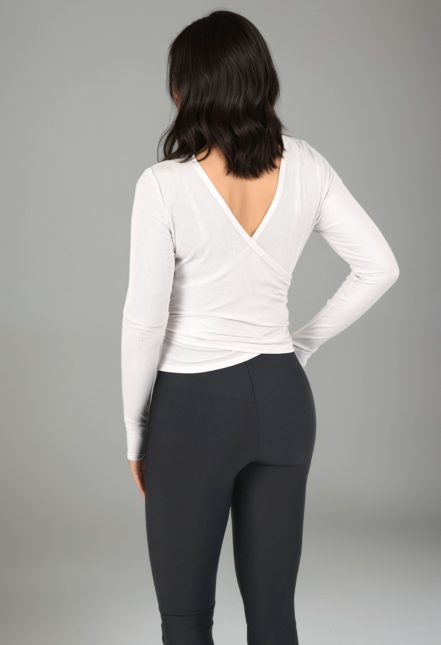 Avia Women's Reversible Wrap Top with Long Sleeves, Sizes XS-XXXL