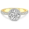 thumbnail image 5 of IGI Certified 3 Carat Round Shape Lab Grown Diamond Engagement Ring | 14K Yellow Gold | Amarya Secret Double Halo Lab Diamond Ring | FG-VS1-VS2 Quality Friendly Diamonds, 5 of 7