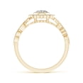 thumbnail image 2 of ANGARA Natural Diamond Engagement Ring with Floral Halo in 14K Yellow Gold for Women (Size-5.1mm| Color-K| Clarity-I3) | April Birthstone, Anniversary, Jewelry Gift for Women | Natural Diamond Ring, 2 of 8