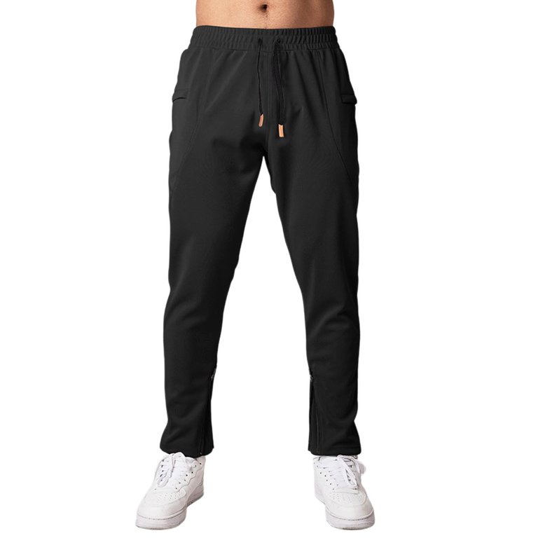 新品　salsation Slim-Fit Drawstring Pants Levmjia Men's Outdoor Joggers Zipper Ankle Sweatpants Nylon