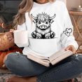 thumbnail image 4 of successthop Womens Sweatshirts Vintage Cow Crewneck Long Sleeve Sweatshirts Casual Pullover Hoodie Graphic Print Blouse, 4 of 6