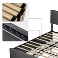 thumbnail image 5 of Platform Bed Frame with Headboard & 4 Storage Drawers, Button Upholstered Wood Bed Frame, Queen Size, 5 of 7