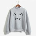 thumbnail image 4 of Gray Hoodies for Women Autumn Winter O Neck Solid Color Prints Long Sleeve Pullover Sweatshirt Fall Tops for Women 2025, 4 of 4
