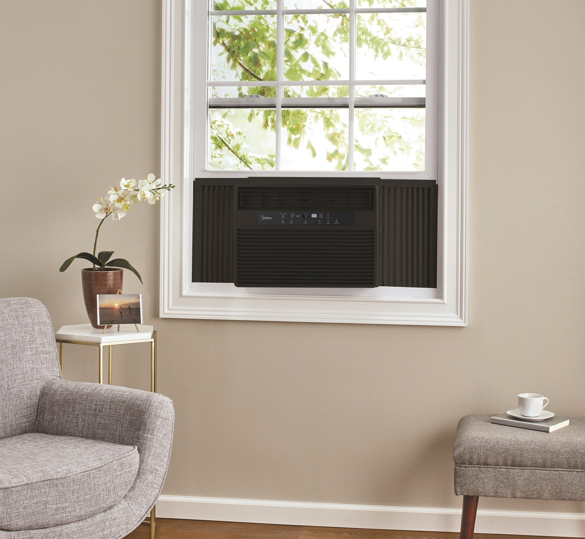 Midea 10,000 BTU Window Air Conditioner, Cools Up To 450 Sq Ft, Comfortsense Remote, Black