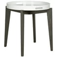 thumbnail image 3 of SAFAVIEH Ben Mid-Century Lacquer Tray Top Side Table White / Brown, 3 of 4