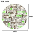 thumbnail image 6 of Green Brown Football Words Pattern Round Tablecloth 60"x60",Wrinkle Wipeable Table Cloth for Kitchen Dining Room Picnic Patio Party, 6 of 6