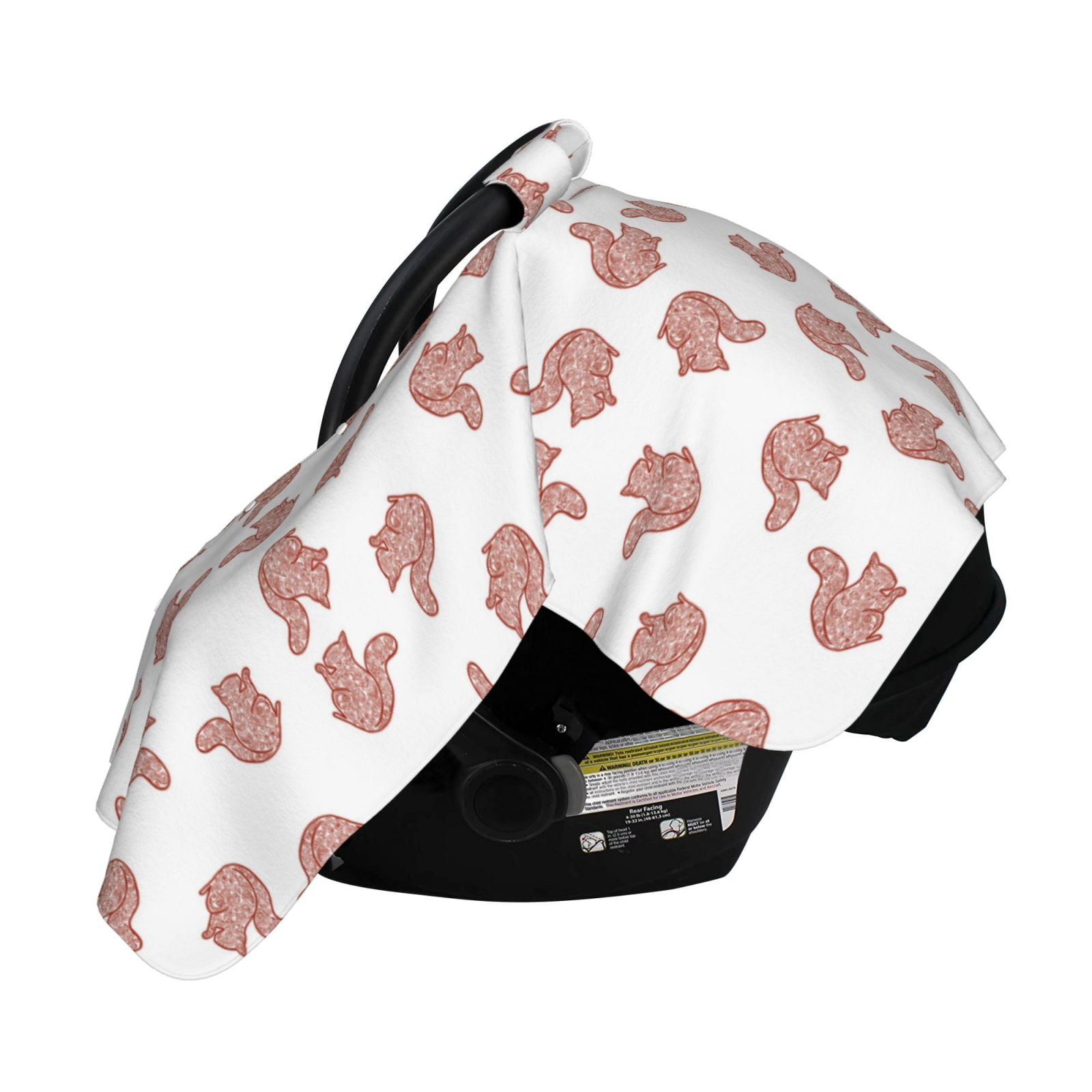 Naloa Red Fox Baby Car Seat Cover, Breathable Baby Carrier Cover, Multiuse Baby Carrier Cover & Nursing Breastfeeding Cover