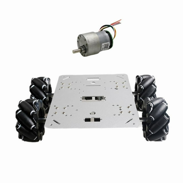 Tablero de Metal de 3 mm con 4 Motores + 4 Soporte de Motores + 4 Rueda Mecanum + 4 Eje + 1 Paquete de Tornillos 37GB-520