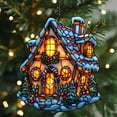 thumbnail image 4 of Christmas Gingerbread House Acrylic Suncatcher, Faux Stained Glass Holiday Window Hanging, Cozy Winter Decor Gift For Family, 4 of 4