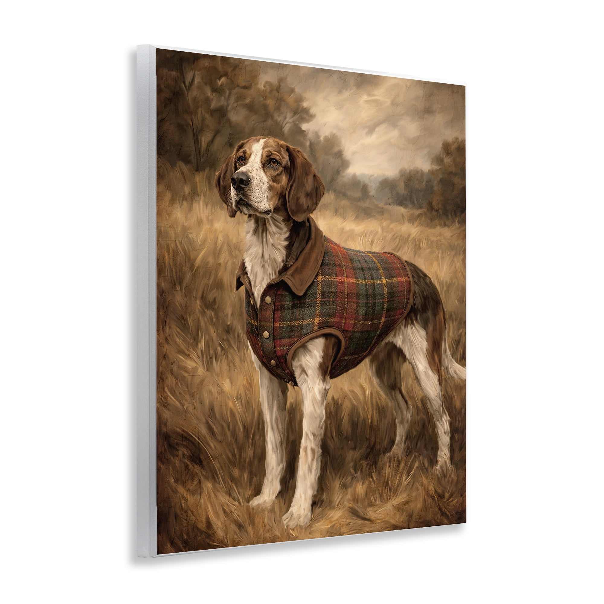 Stupell Industries Hunting Days Plaid Jacket Hound Wall Plaque Art, design by Kim Allen