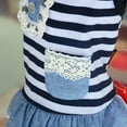 thumbnail image 4 of Puppy Vest Dress,Striped Denim Skirt Party Apparel for Small Medium Dog,Blue Red, 4 of 5