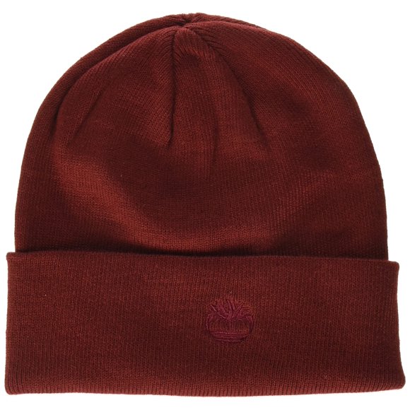 Gorro con puño para hombre Timberland Syrah con logotipo bordado
