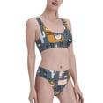 thumbnail image 2 of Kdxio Llama and Cactus for Womens High Waisted Bikini Top Sports Style Two Piece Bathing Suits, 2 of 7