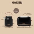 thumbnail image 6 of Haden Heritage Electric Water Kettle & 2 Slice Wide Toaster, Black & Copper, 6 of 13