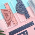 thumbnail image 4 of AKEGAMN Clearance! Triangular Ruler Set 4 Pieces Aluminum Alloy Ruler Metal Drafting Ruler Geometric Protractor For Students Draftsmen School 【Enhanced Readability】Our metal ruler set features high-, 4 of 9