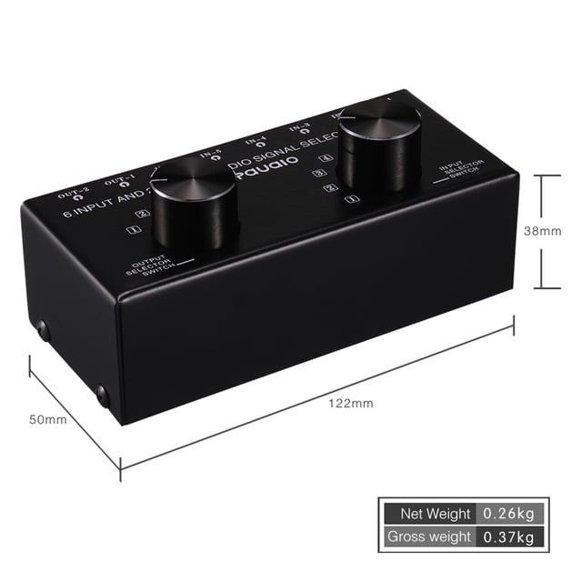 2X Switcher 6 in 2 Out Or 2 in 6 Out Headphone Speaker Switcher Stereo Sound Source Signal Selection Switcher
