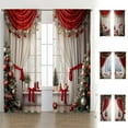 thumbnail image 4 of Clearance!Christmas Window Curtains, Winter Xmas Tree Glitter Print Curtains Home Decor Living Room Bedroom Window Drapes Treatment Fabric 2 Panels 59 (W) x 65(L) Inch Decor, 4 of 9