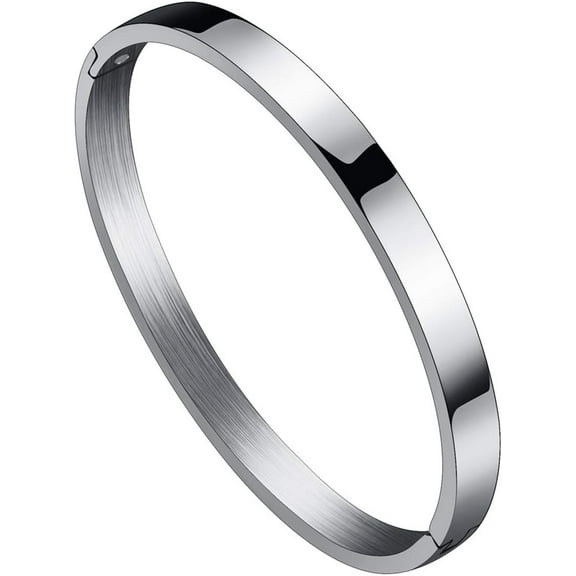 Stainless Steel Classical Simple Plain Blank Open Clasp Bangle Bracelet